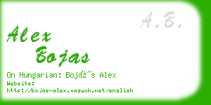 alex bojas business card